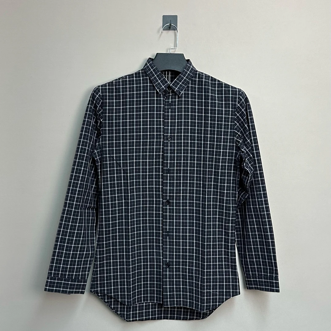 99新 DIOR/迪奥 小格纹长袖衬衫/38码/公价5900