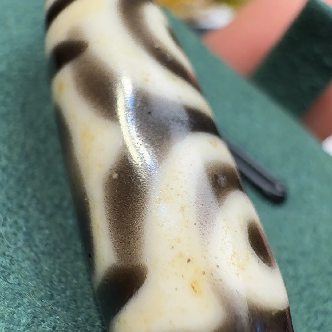 正经清代包入盒料器三眼天珠