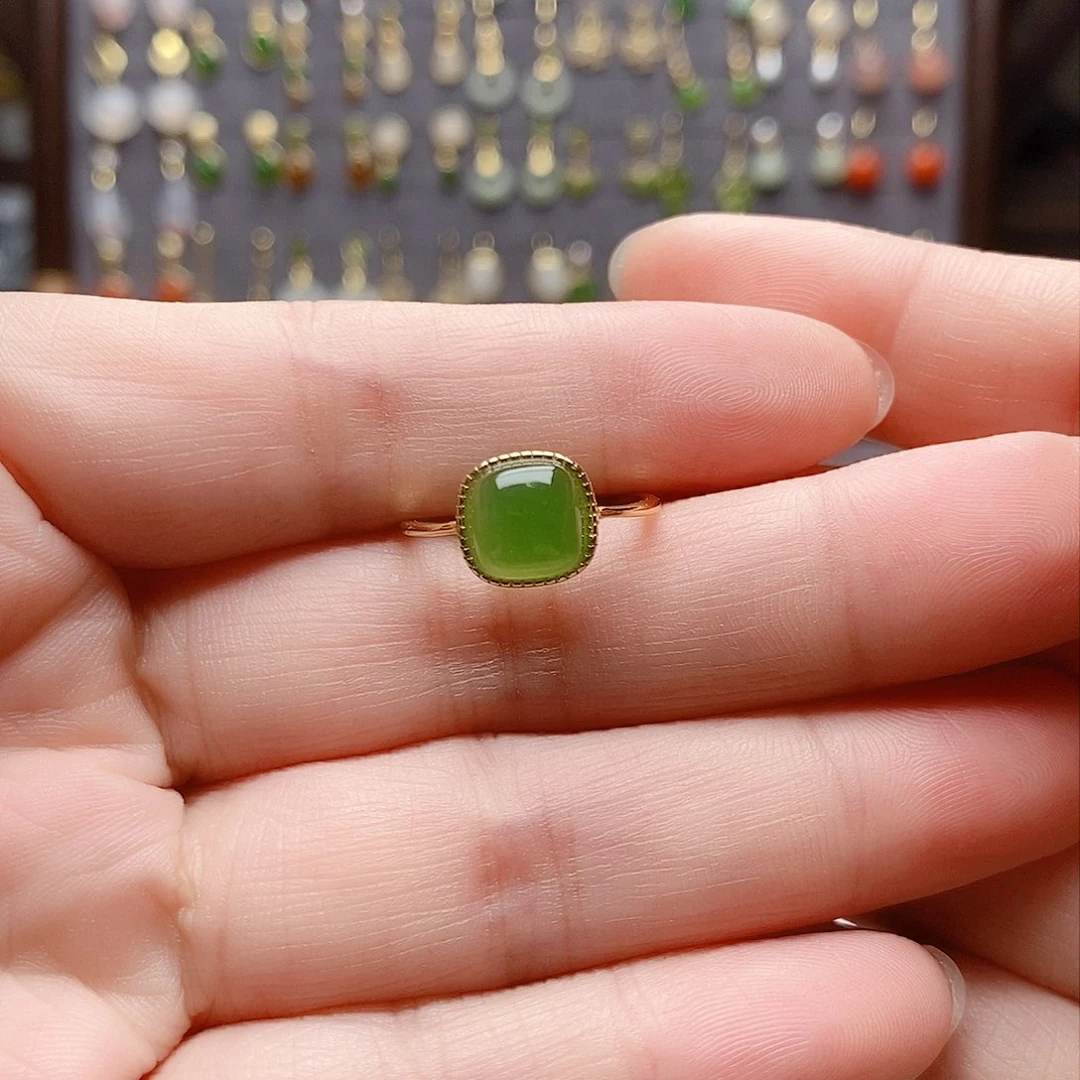 银S925镶嵌和田玉耳饰