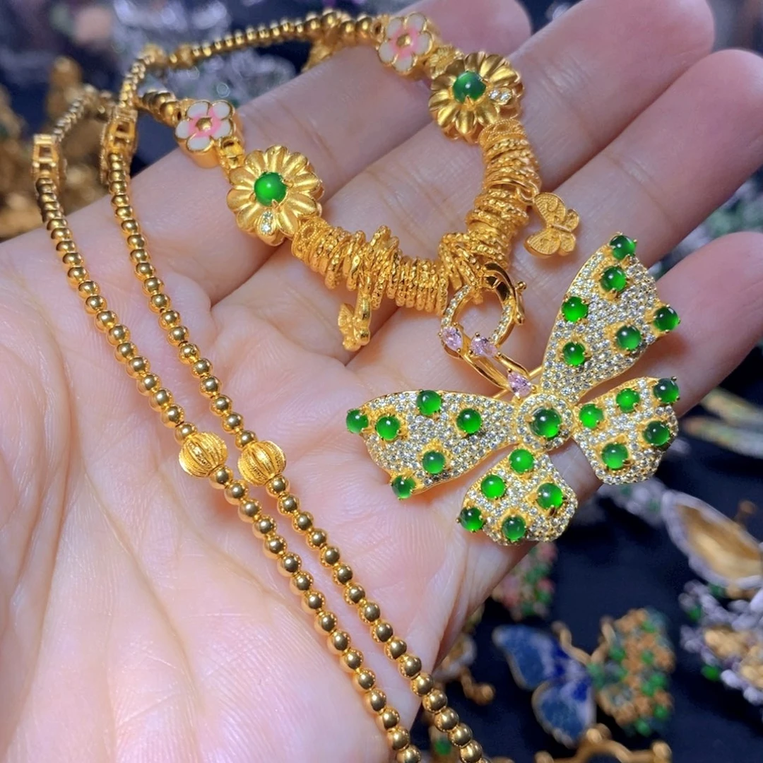 翡翠合金颈饰天然翡翠