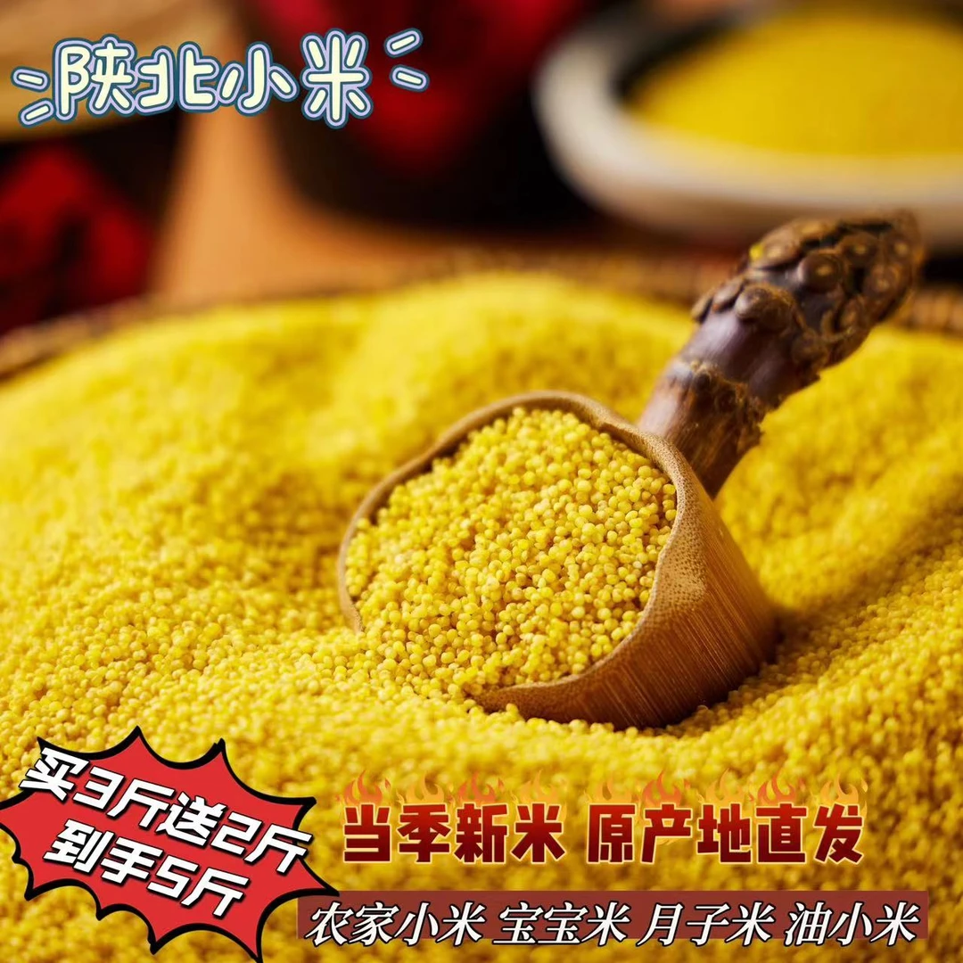 【延州情】新米陕北延安香小米油小米500g*2袋装5斤装任选米香味浓