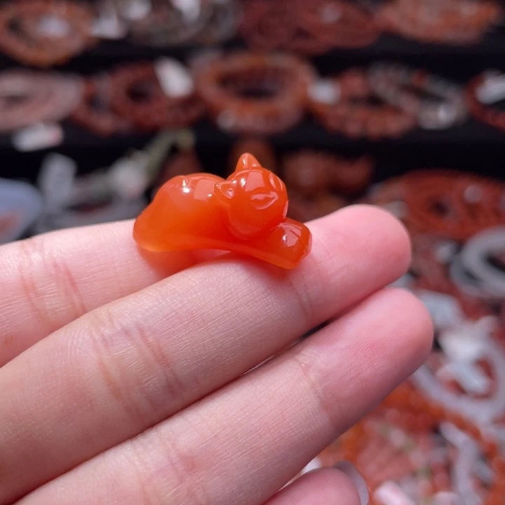 南红玛瑙未镶嵌配饰趴趴猫1815打孔备注