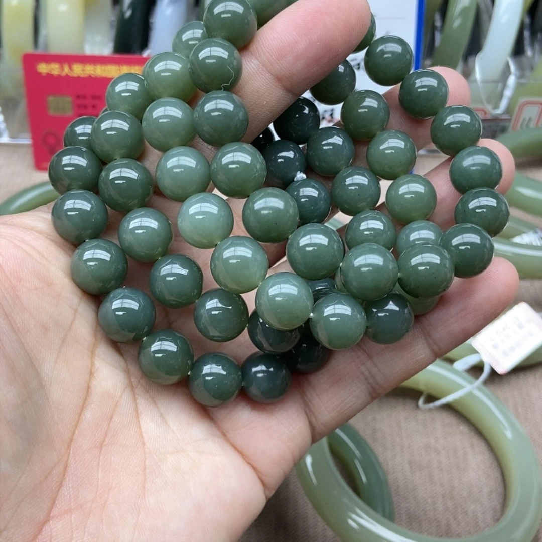 和田玉手串未镶嵌卡12