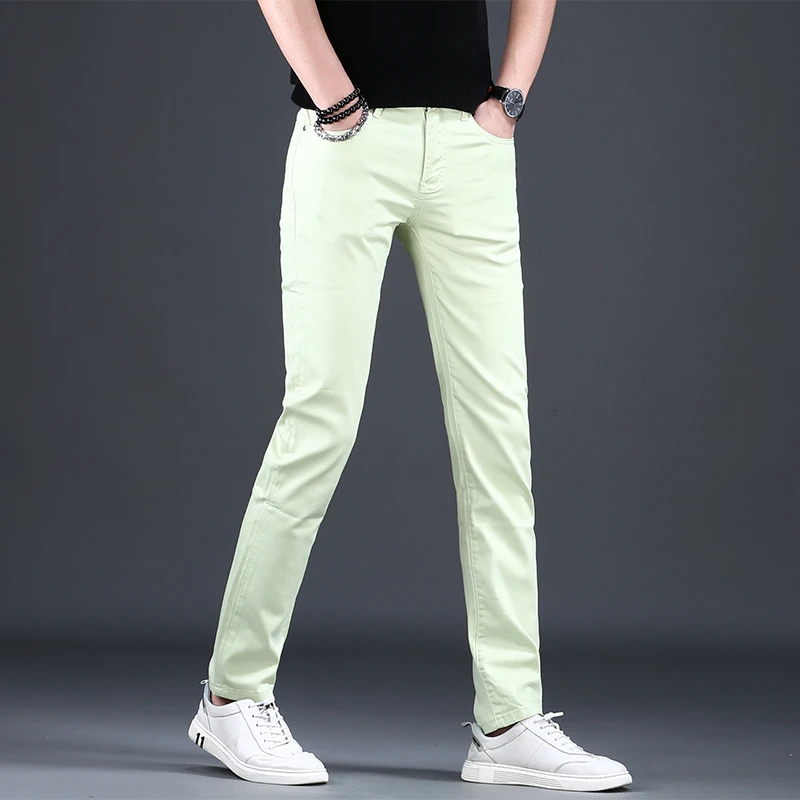 香港轻奢牛仔裤2025新款男春夏新款修身小脚弹力百搭户外长裤爆款