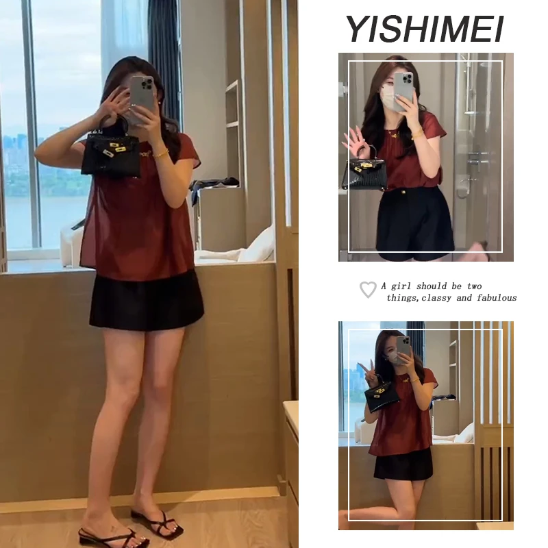 超火夏季穿搭一整套女2025新款时尚短袖上衣百搭显瘦短裤两件套