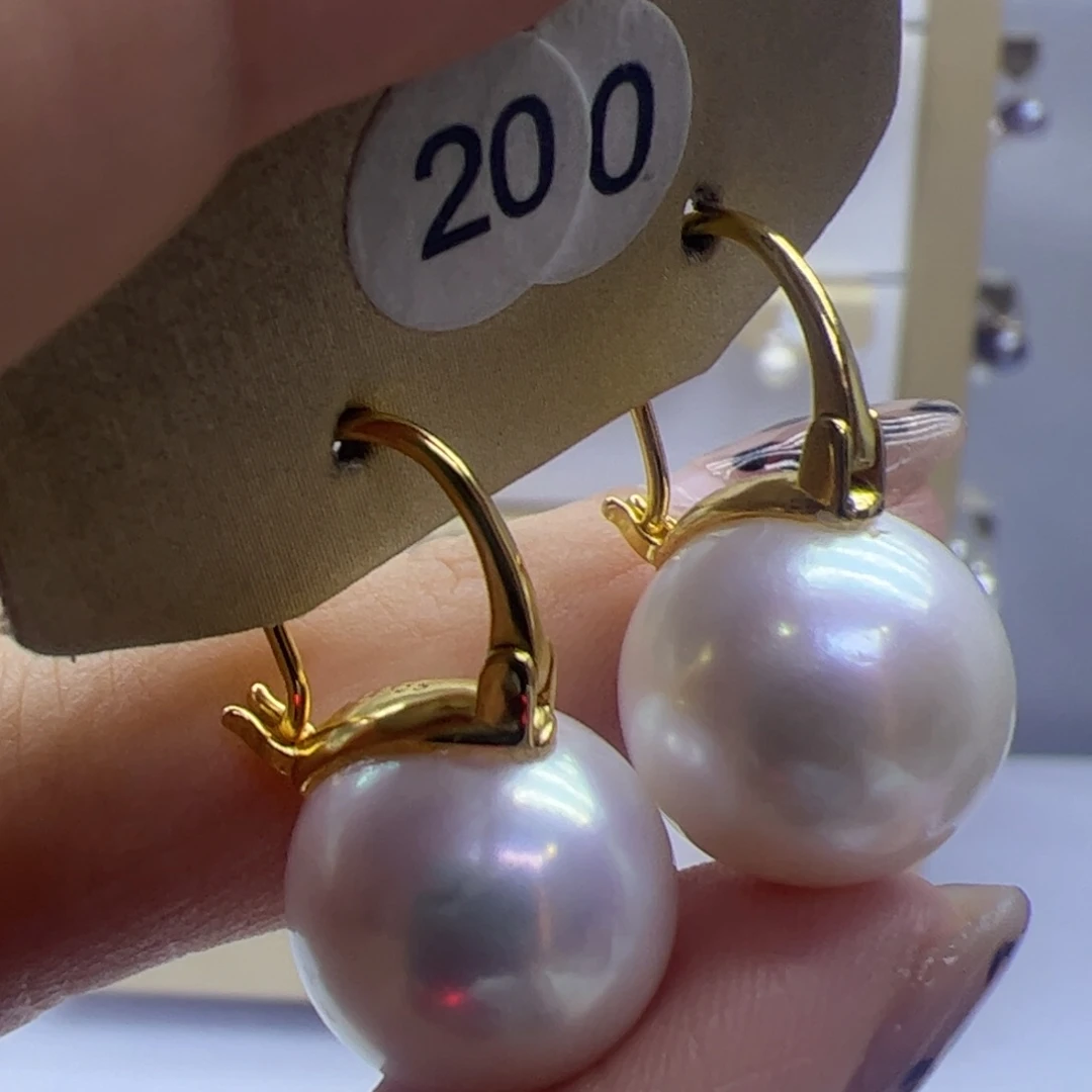 淡水珍珠耳饰银S925镶嵌