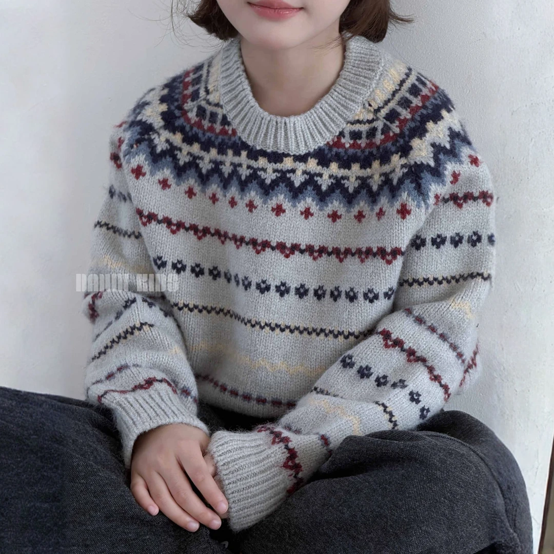 嗒囜【作弊级单品！】亲肤腈纶混纺 保暖不笨重 厚款秋冬装儿童毛衣