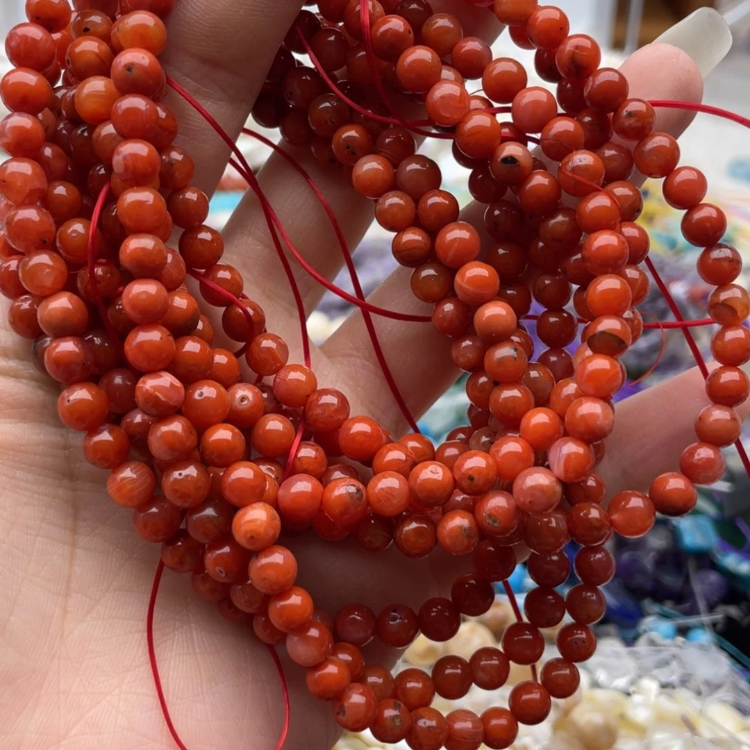 玛瑙/玉髓合金珠宝半成品一条装卡5+南红多圈