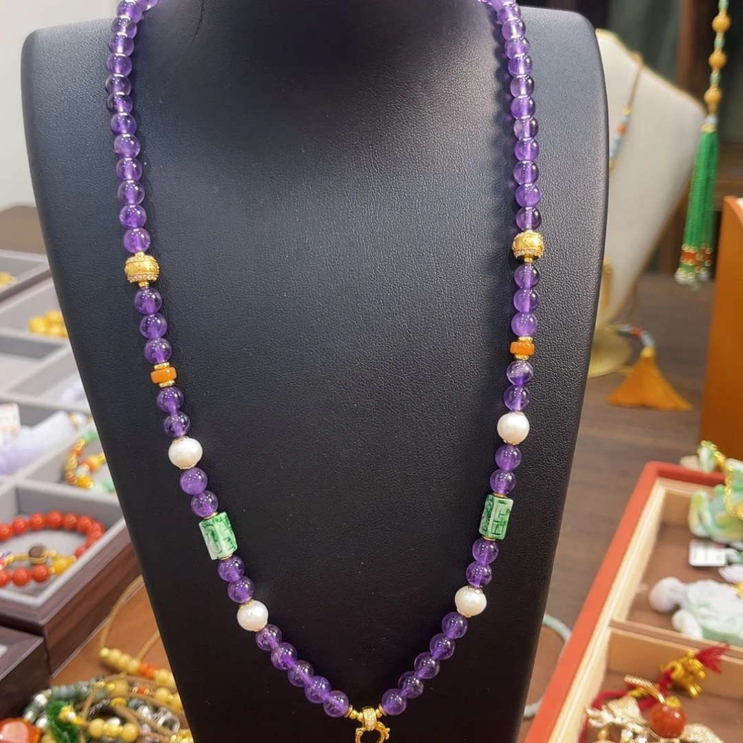 未镶嵌紫晶颈饰万能链