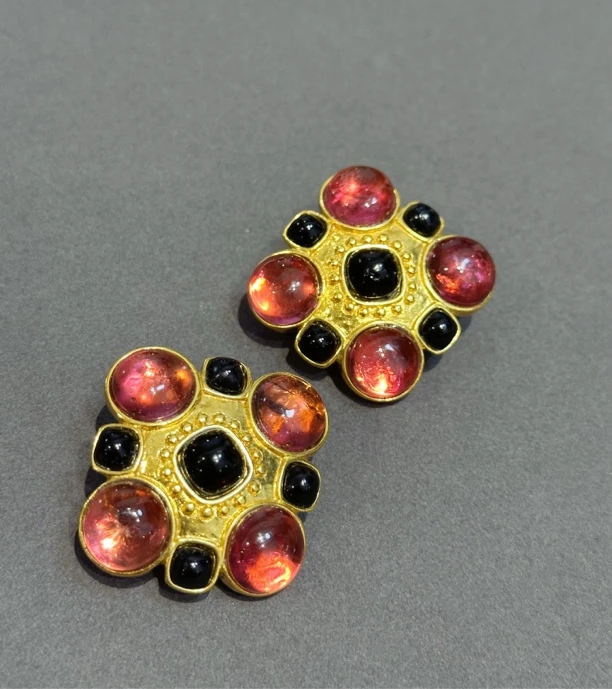 铜合金亚克力耳饰 中古精品果冻耳夹