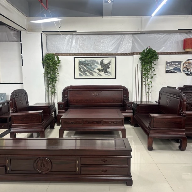 志恒居推荐—(檀雕)春暖花开沙发123六件套