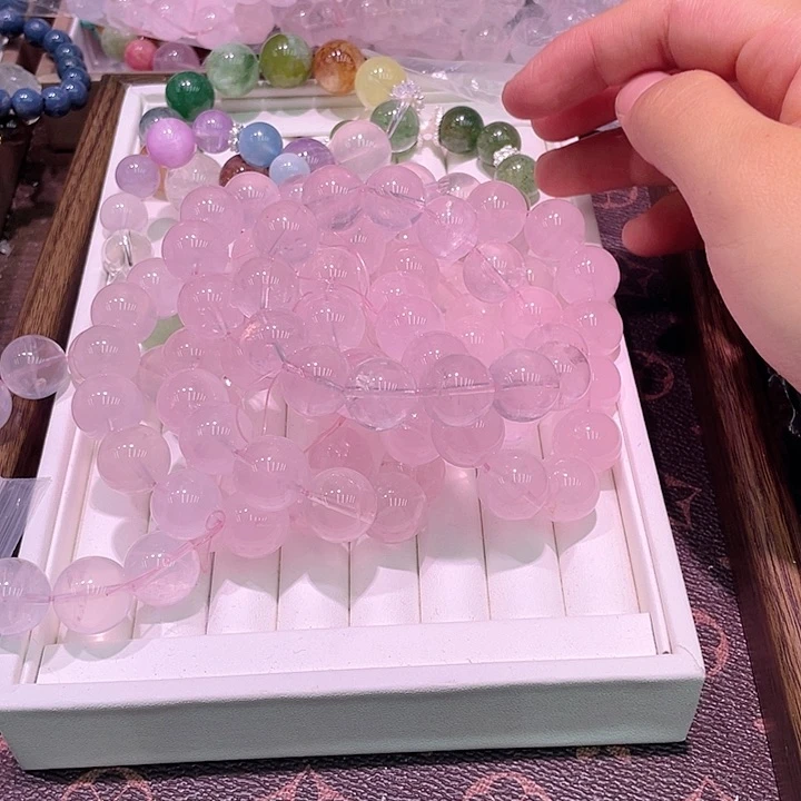 水晶手串未镶嵌星光粉素圈