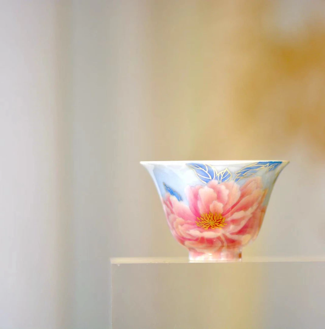 小谦堂  东方美人橙红铃铛杯  饮茶品茗茶具中式茶道喝茶