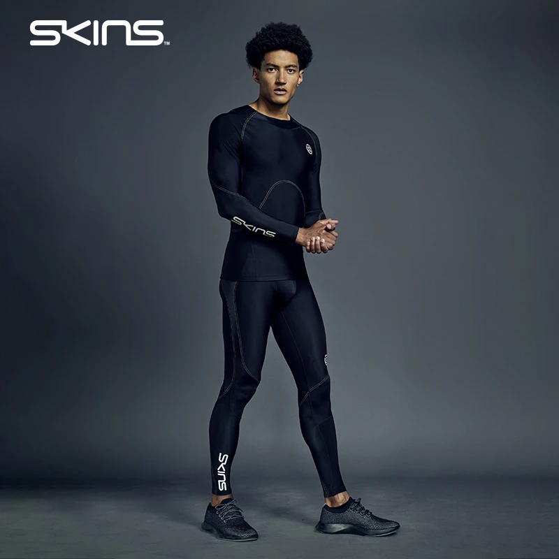 SKINS S3'400 Top L/S男长袖上衣 中度压缩衣 跑步训练运动健身服