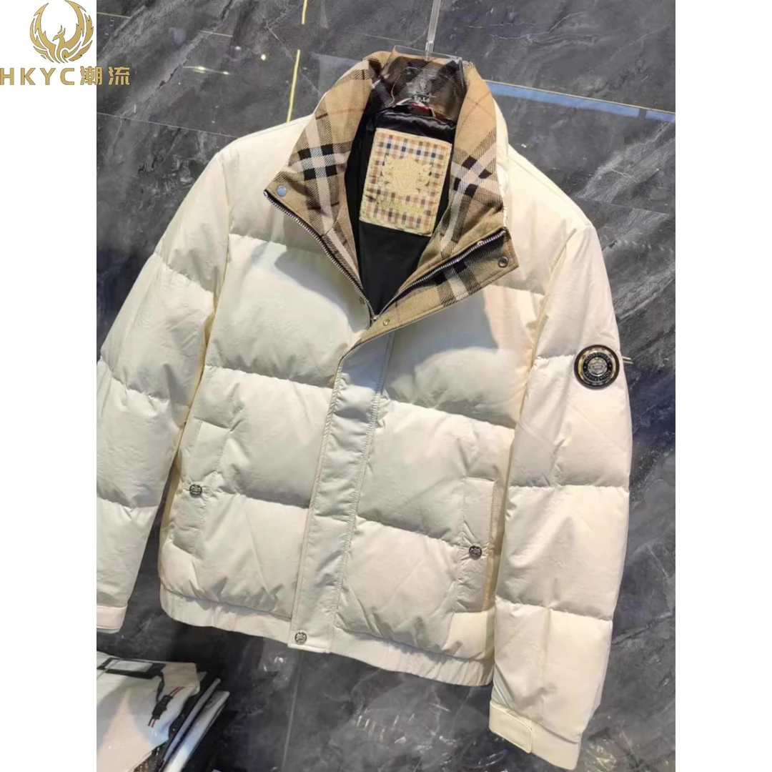 HKYC男士2025冬季新款潮牌立领修身羽绒服简约轻薄保暖鸭绒外套