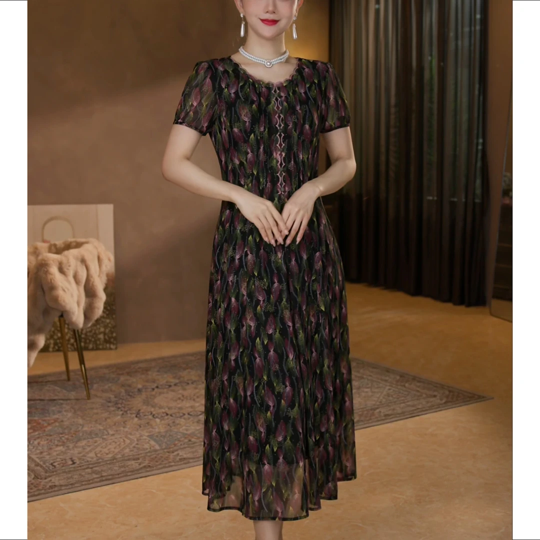 【香妮芬】 83312台湾纱碎花宽松女装连衣裙夏季新款显瘦气质