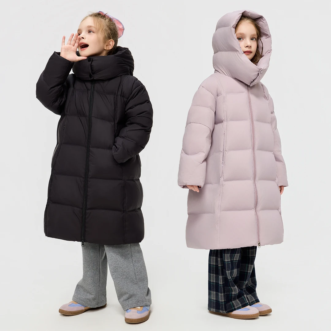 儿童羽绒服新款中长款女童洋气加厚保暖洋气冬季连帽外套