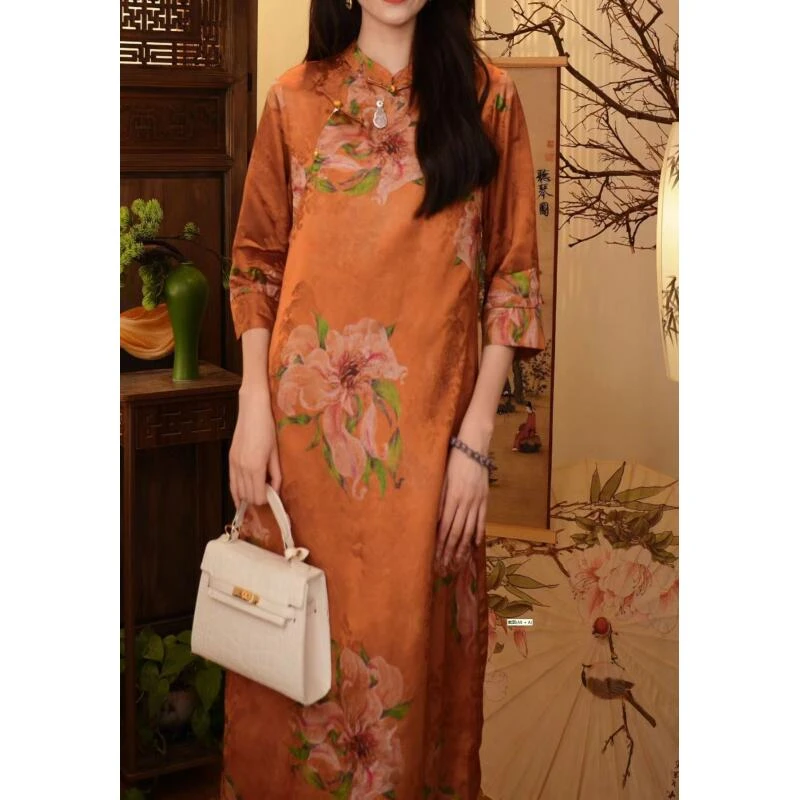 沁花香｜秋季新款改良款国风女装连衣裙2024B733-乔子