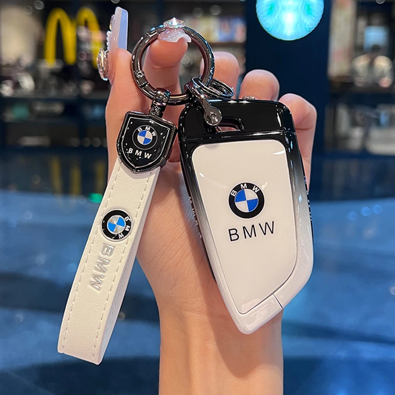 适用宝马x3钥匙套黑白渐变5系3系x1刀锋530五系老款三系x2壳1系x4