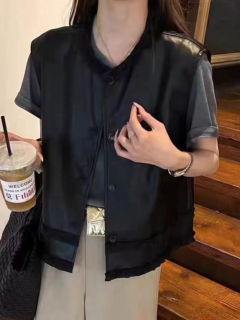 8055 UU 女2025韩版洋气百搭皮衣马甲