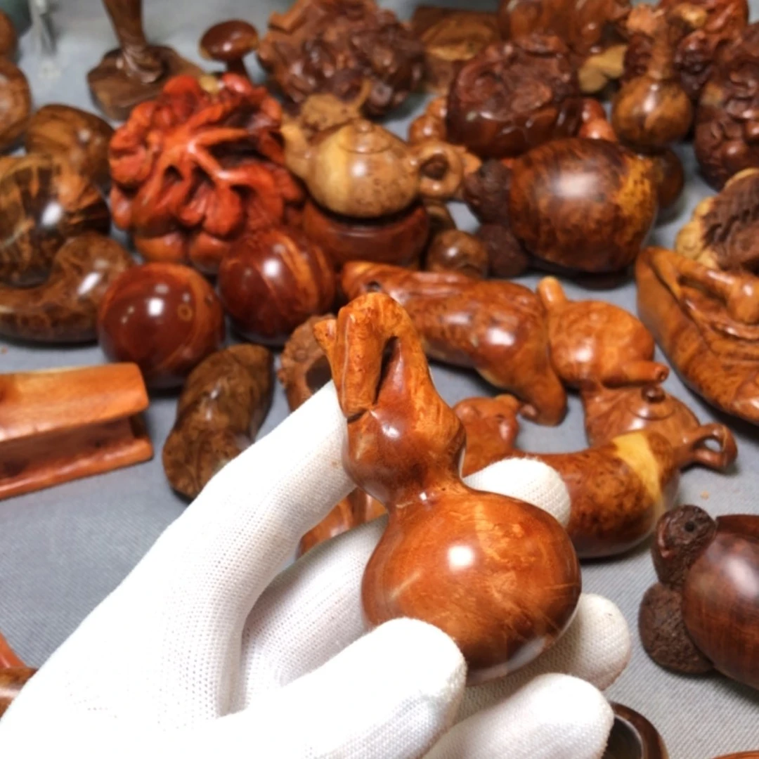 【闪购商品】木麻梨疙瘩火琉璃手把件