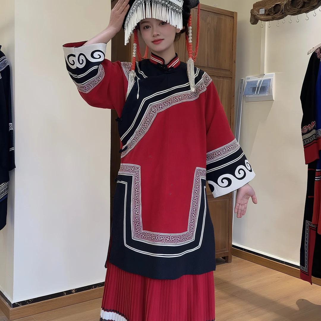 云尚彝裳 凉山彝族长袖网红传统立领民族风套装