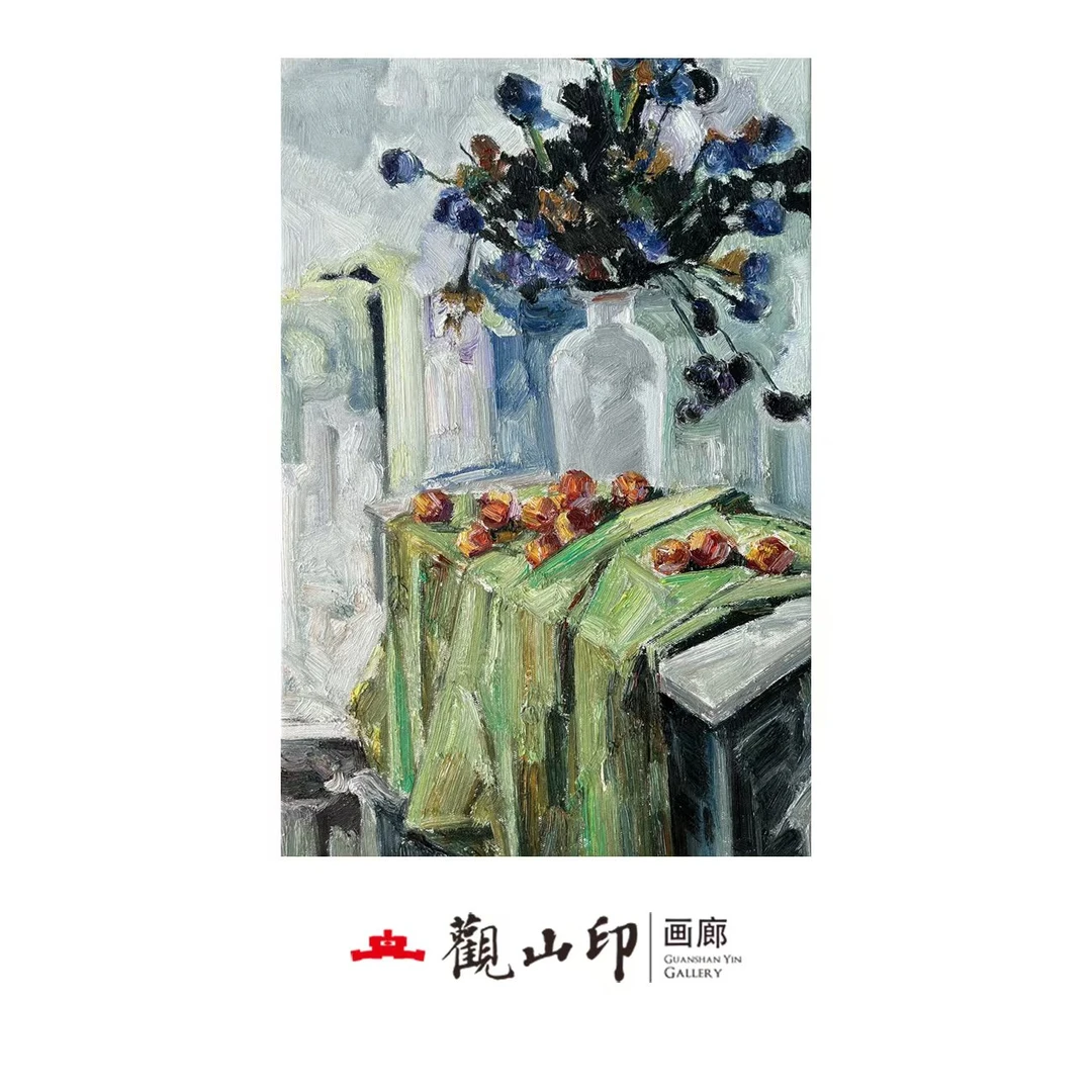 W原创手绘布面油画40x60cm花卉作品7320
