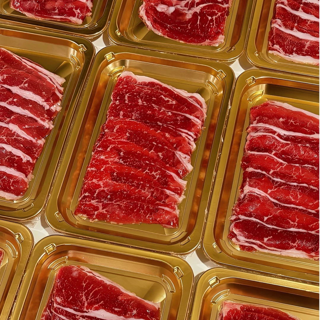 清雨汇原切谷饲安格斯M3+牛前胸烤肉片 澳洲肥牛片 牛肉片 寿喜锅