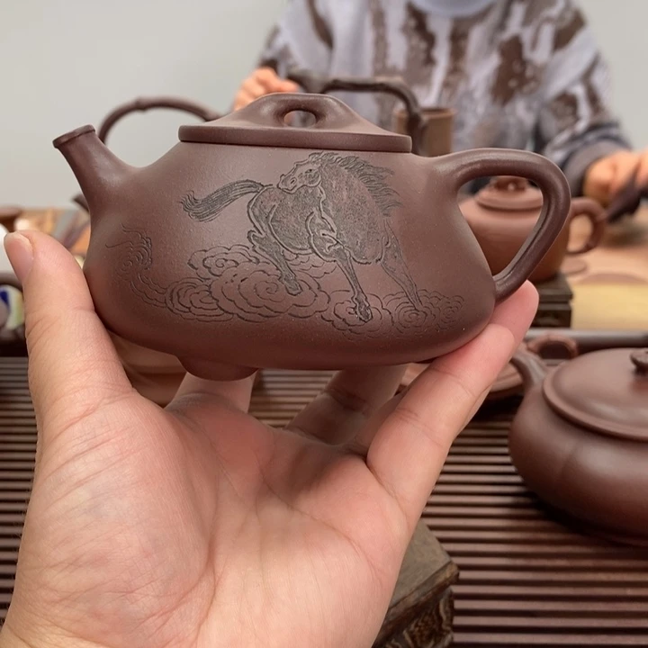 茶壶紫砂心舟石瓢230毫升微瑕疵