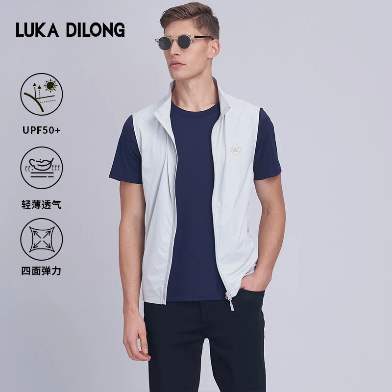 路卡迪龙-春夏男透气标准免烫薄款纯色夏季宽松型马甲151231243