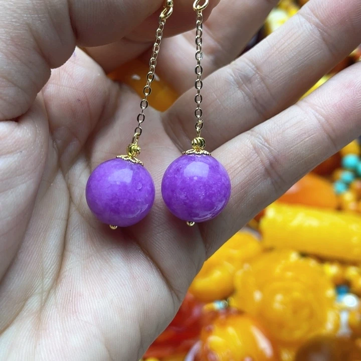 树脂制品43号紫色耳线