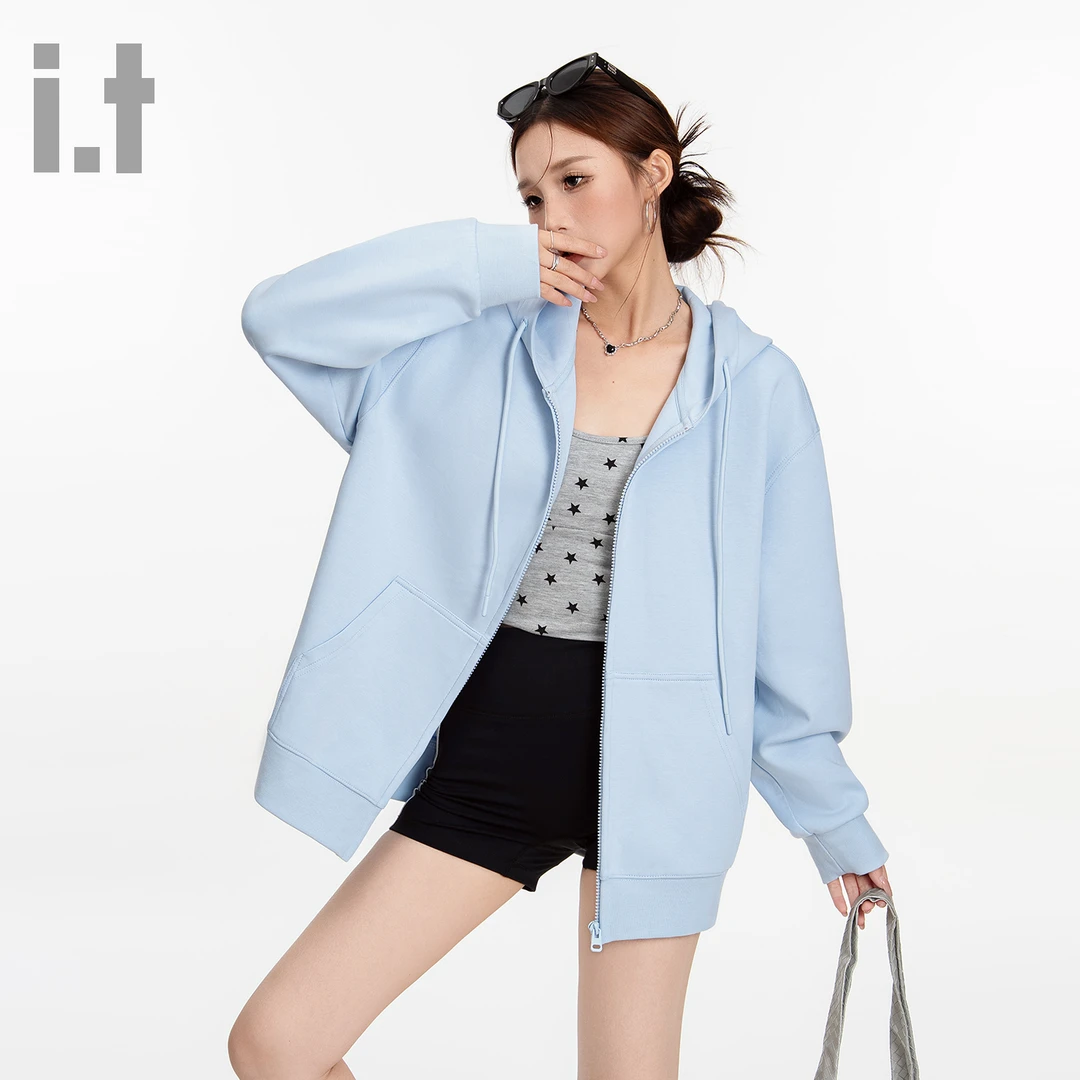 it FINGERCROXX休闲卫衣外套女2025新款秋季氛围感穿搭长袖连帽衫