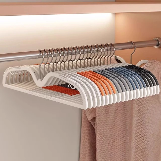 双位一体矮脖子塑料挂衣架家用晾晒收纳防滑无痕衣撑子宿舍晾衣架