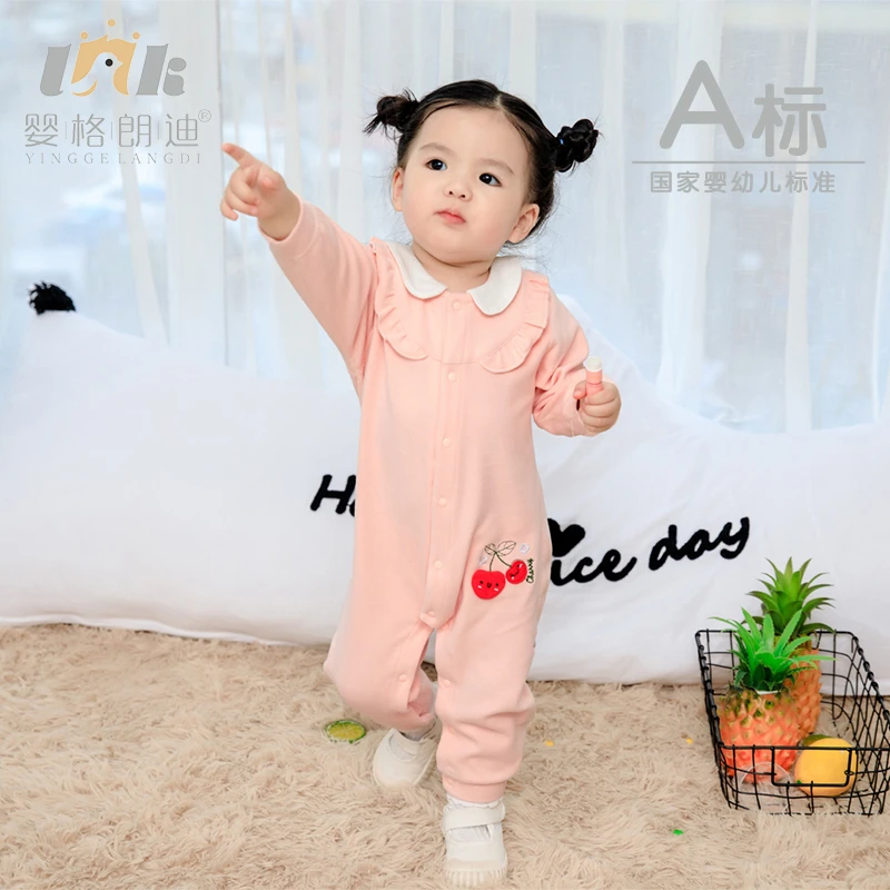【婴格朗迪】YG662186春秋季单层连体爬服婴儿连体衣长袖清新女宝