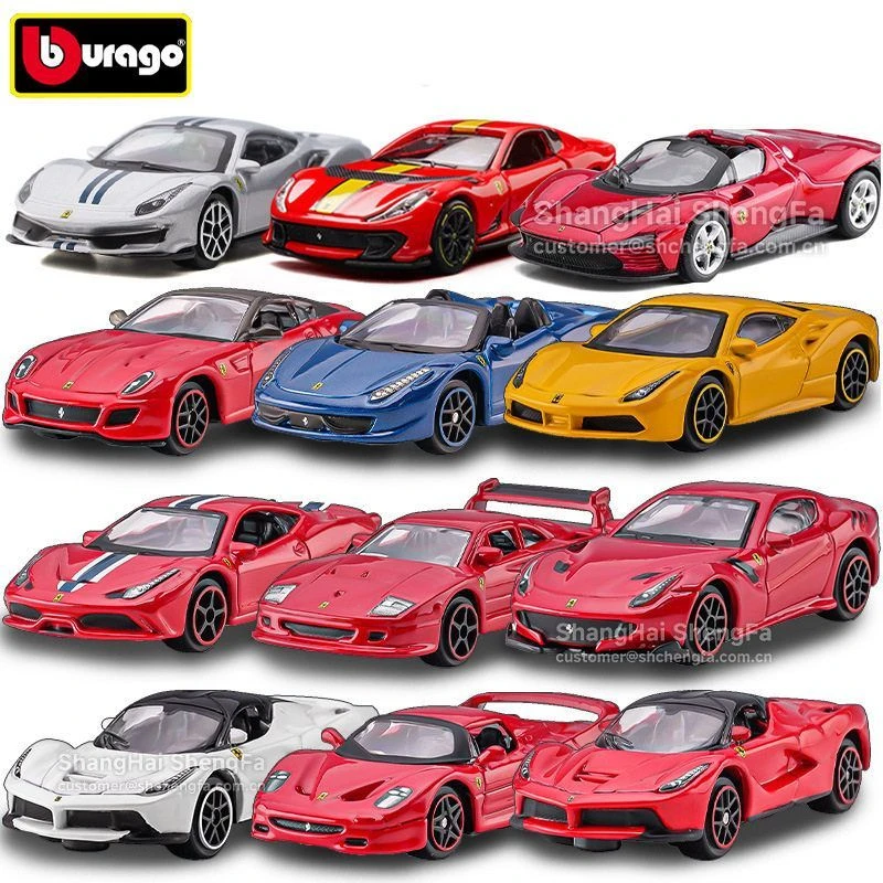 比美高1：64法拉利SF90拉法F12TDF合金车模仿真小比例汽车模型玩具