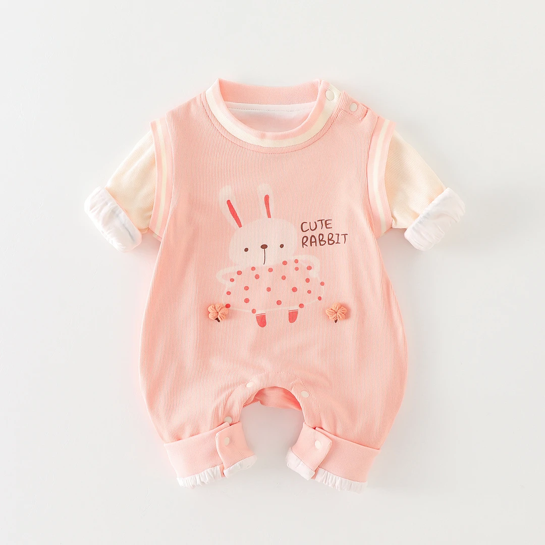 婴儿衣服秋装连体衣爬爬服卡通洋气可爱女宝宝秋季长袖哈衣爬服