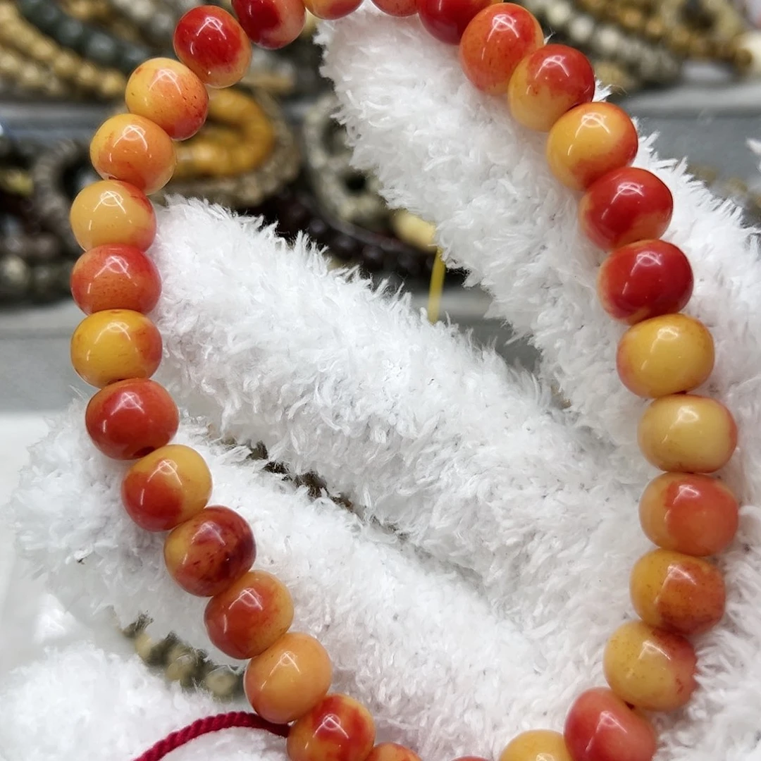 牛骨手串/手链86牛骨红黄手持1.2有粽裂