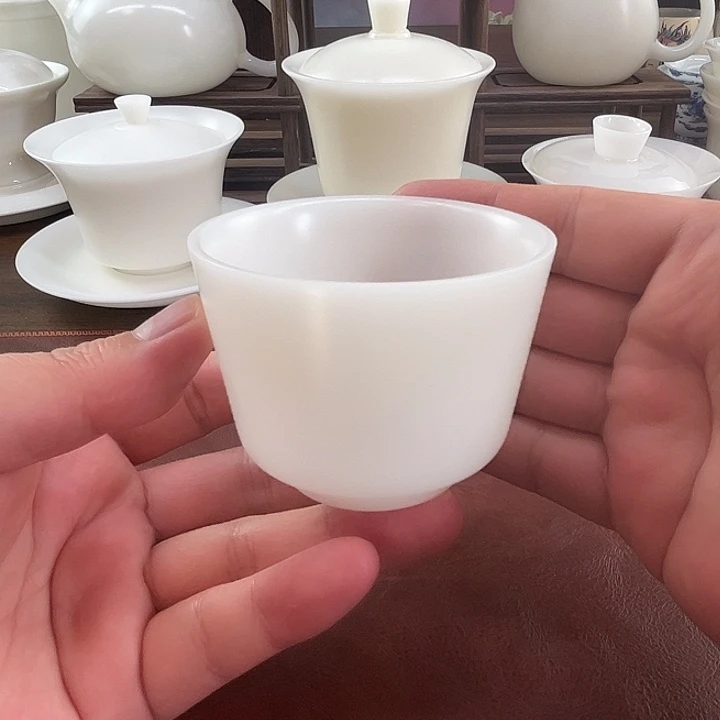 隐唐窑/璞玉素烧自生釉120ml马蹄主人杯