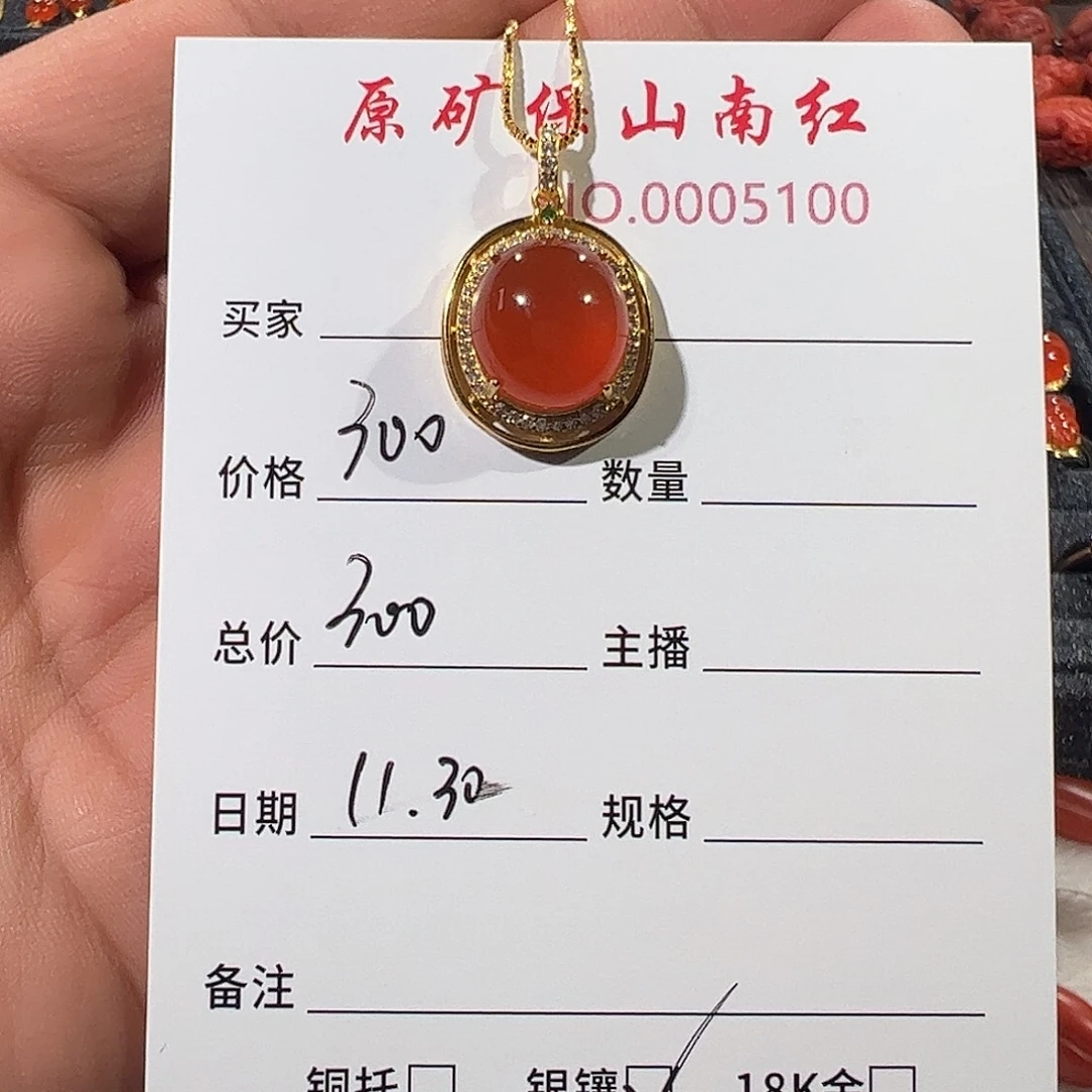 南红玛瑙银S925镶嵌颈饰