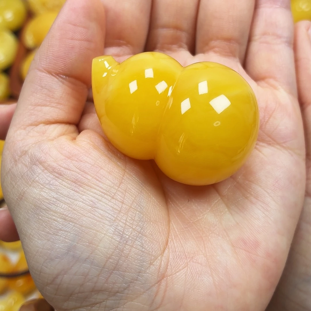 蜜蜡未镶嵌颈饰焦皮满蜡妖花葫芦