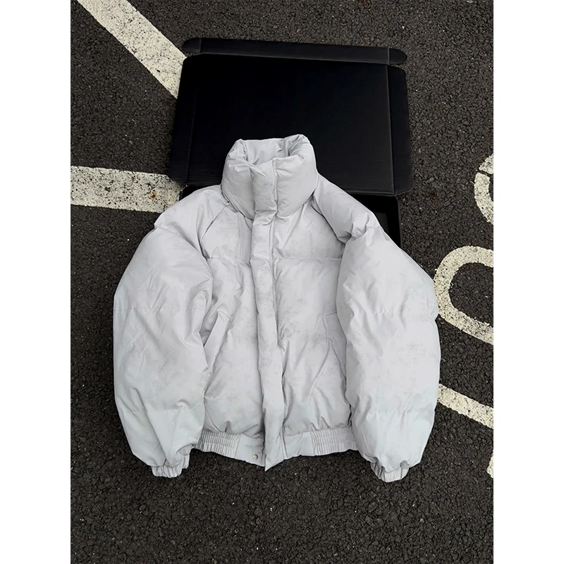 cleanfit扎染立领棉服冬季新款设计感男高级痞帅美式复古保暖外套