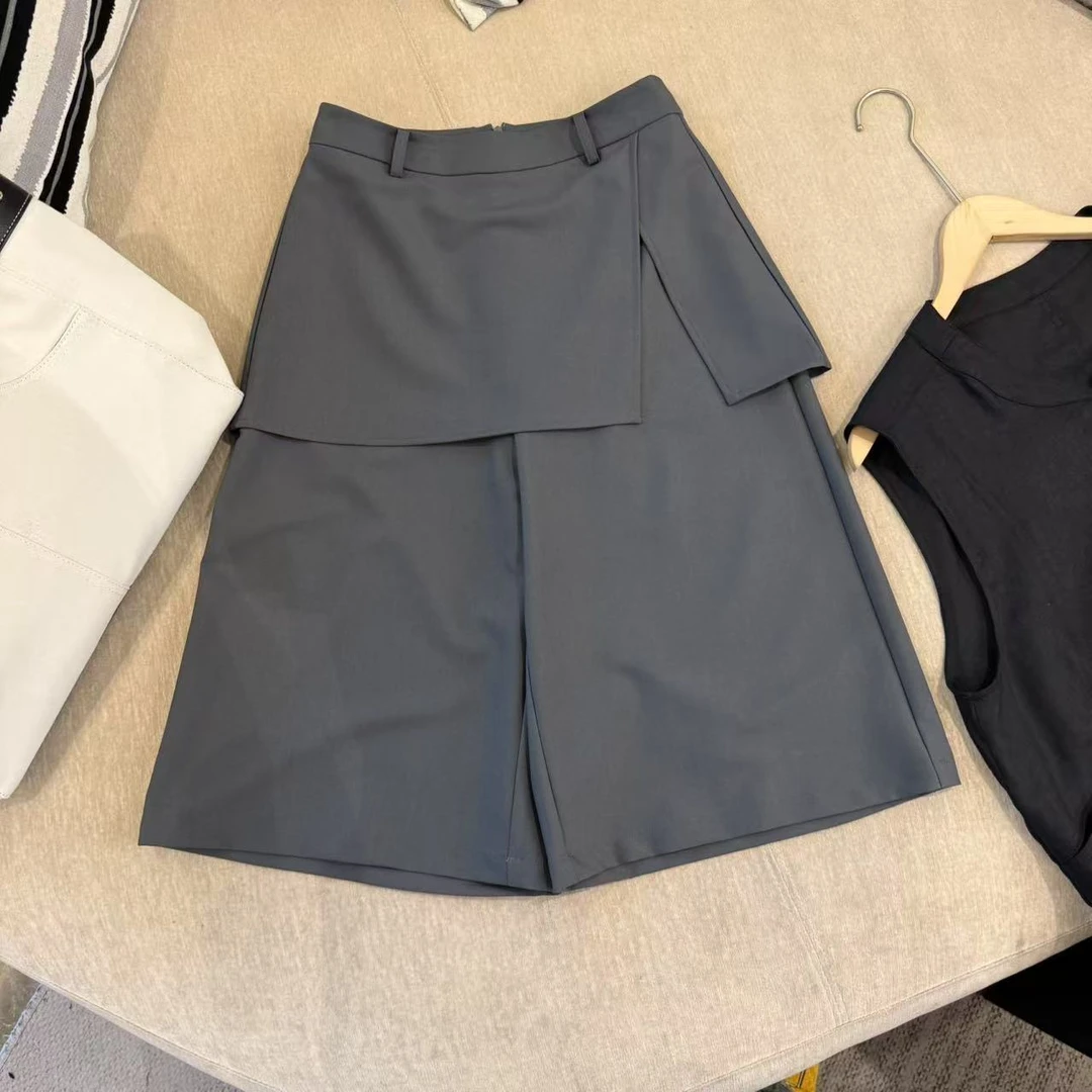 米可/MK-2063ZJ【设计感假两件屁帘西装七分裤】时尚夏季新款裤子