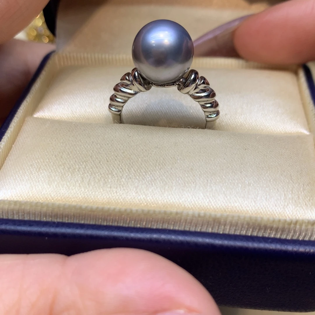 银S925镶嵌戒指海水珍珠