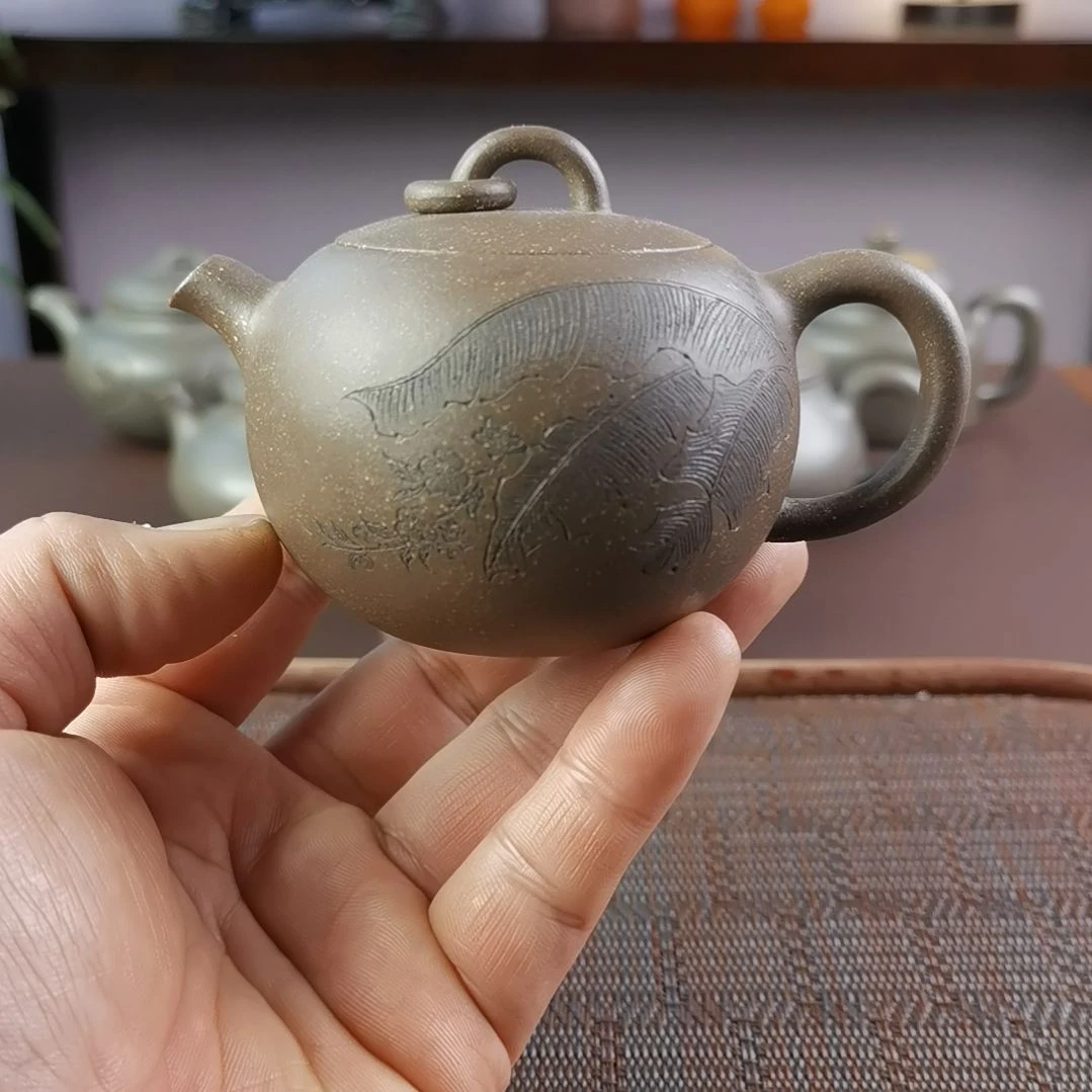 紫砂茶壶紫玉金砂单圈160CC国工孤品