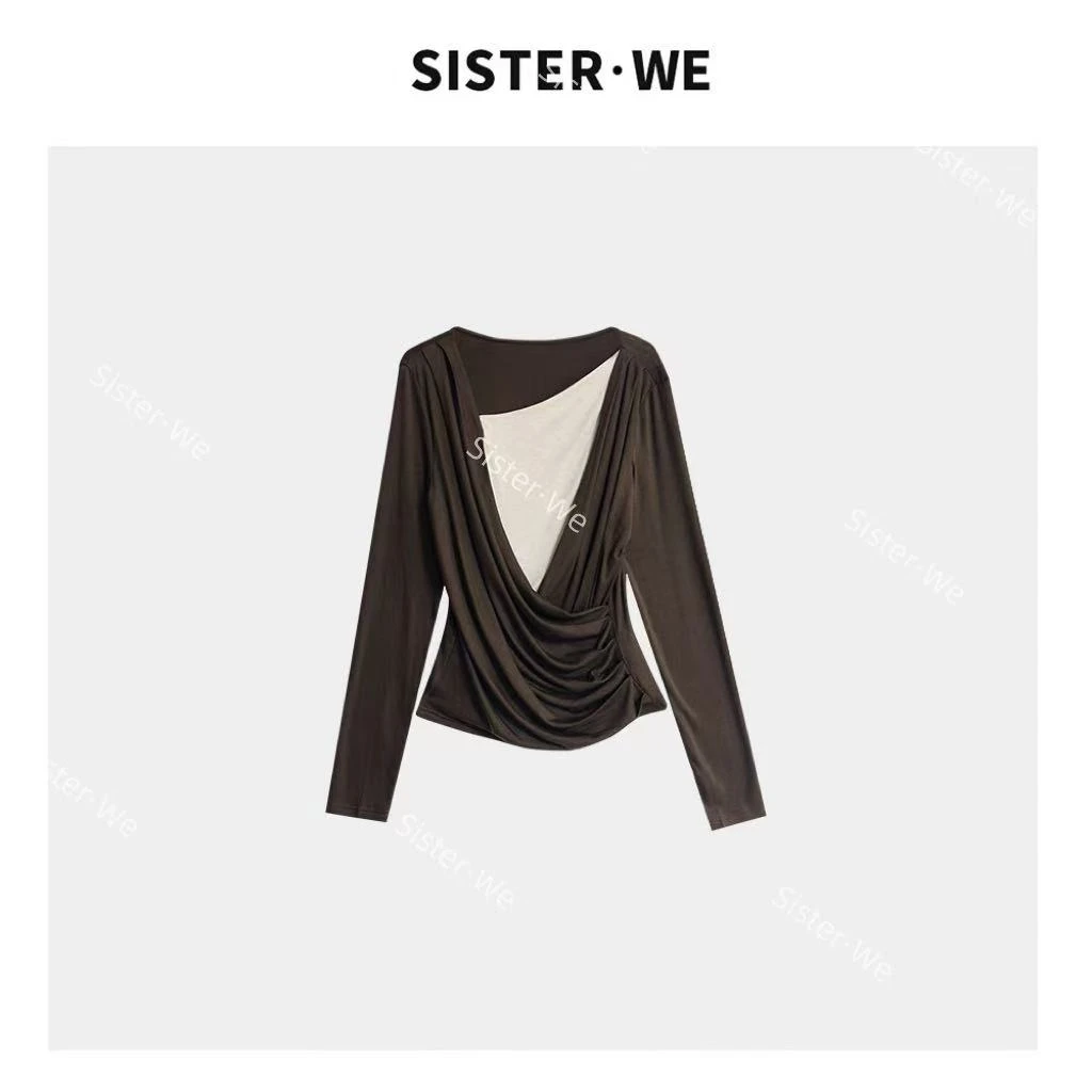 【no退no换】薇姐【暖冬】Sister·We秋季上新交叉设计感套头上衣 0424