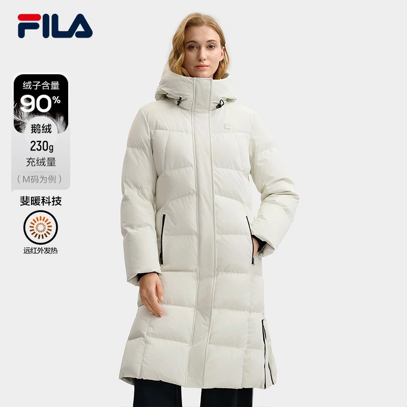 Fila/斐乐女子新款【显瘦高级】【动态御寒】长款羽绒服F11W543910F