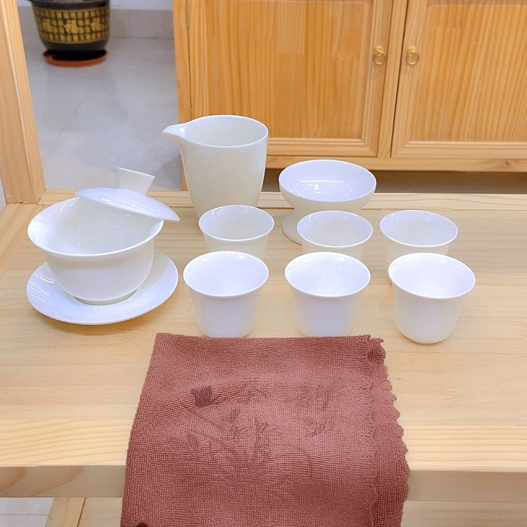 羊脂玉瓷茶具套装