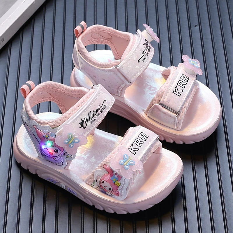 2025夏季新款女童鞋子1-3-5聚氧酯软底公主风女童凉鞋卡通库洛米
