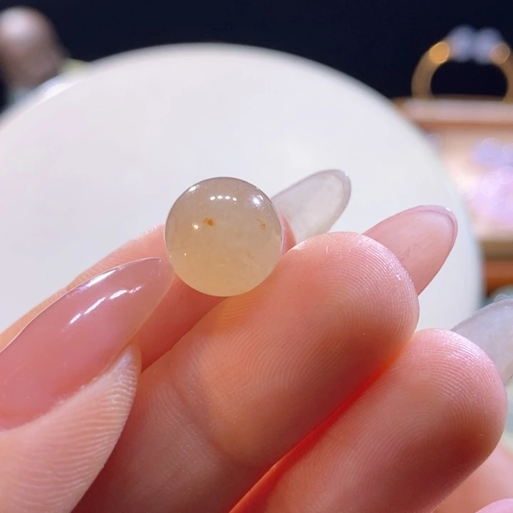 翡翠未镶嵌吊坠(不含链)翡翠夕阳色圆珠