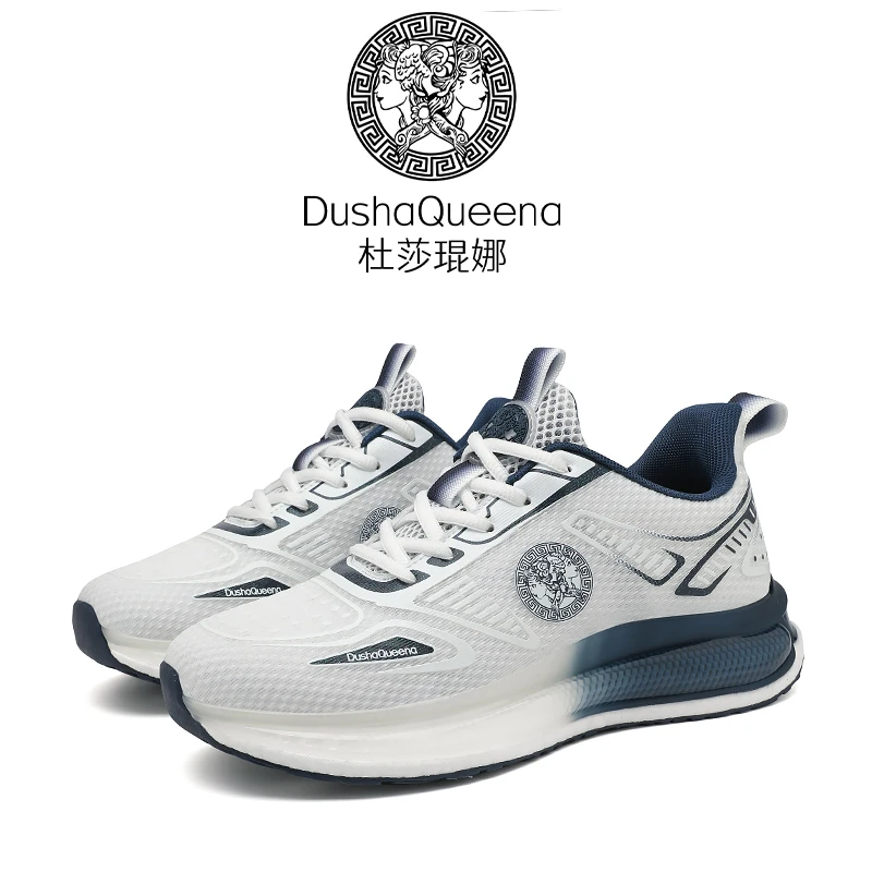 DushaQueena/杜莎琨娜透气网面秋冬皮面情侣跑步男运动鞋81888